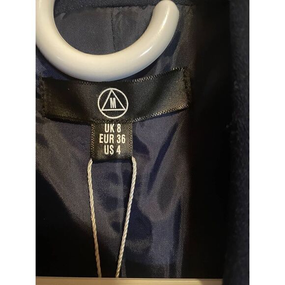 Missguided Navy Jacket with Flare Sleeves in Size 4 - Picture 5 of 6